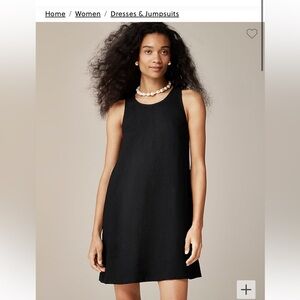 J crew Maxine black sleeveless linen dress